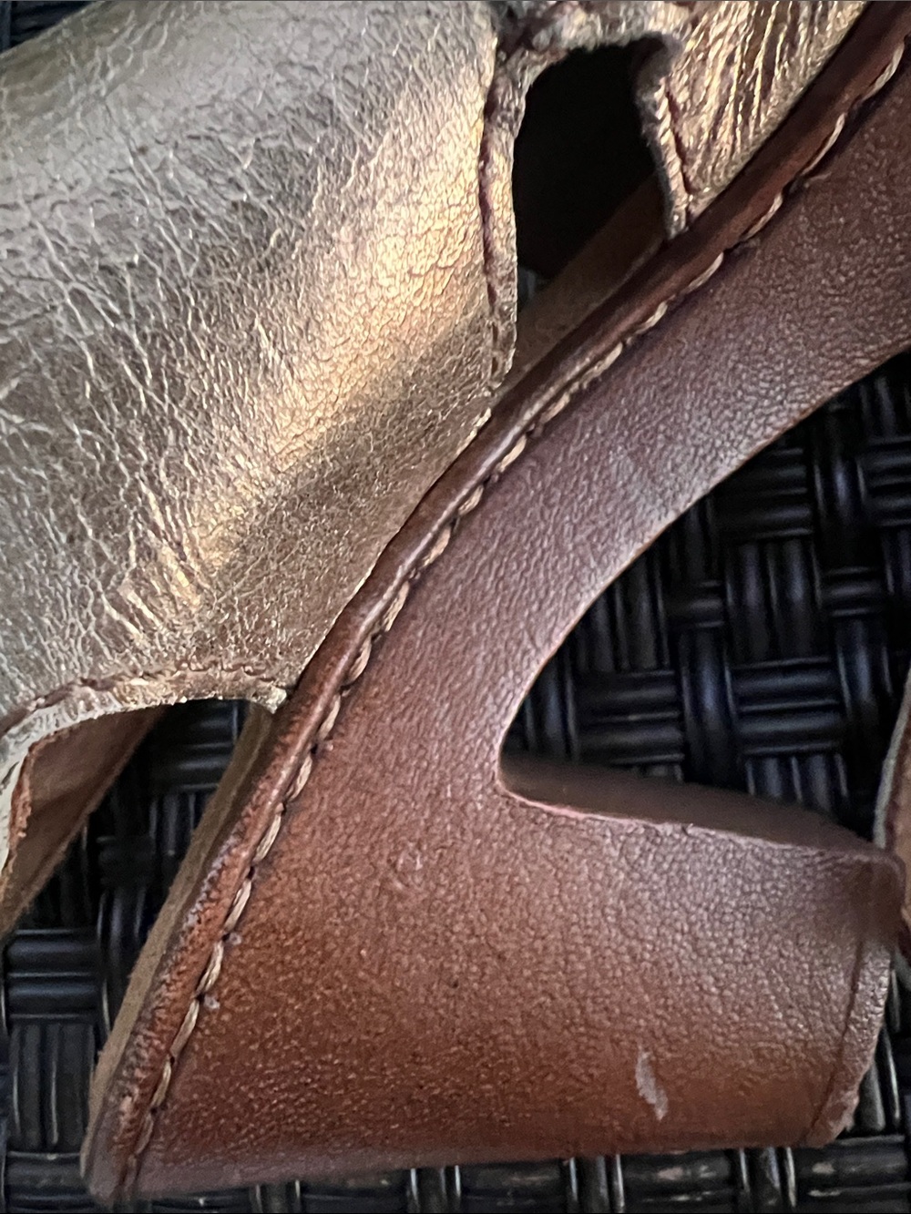 Born Metallic Bronze Open-Toe Platform Sandals - Picture 14 of 16